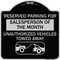 Signmission Reserved Parking for Salesperson of the Month Unauthorized Vehicles Towed Away, A-DES-BS-1818-23076 A-DES-BS-1818-23076 - alternate 1